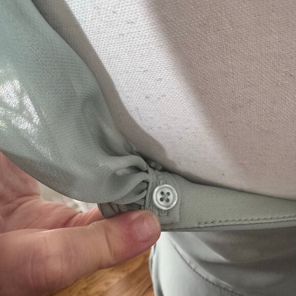 Birdy Grey DEVIN CONVERTIBLE DRESS Women M CHIFFON SAGE BRIDEMAID WEDDING - Picture 9 of 15